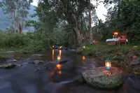 candle light dinner under the stars on safari in Uganda
